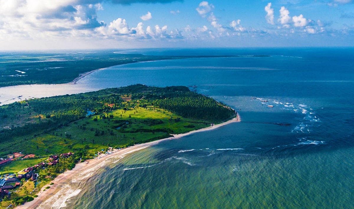 Aerial view of Passikudah bay, Sri Lanka