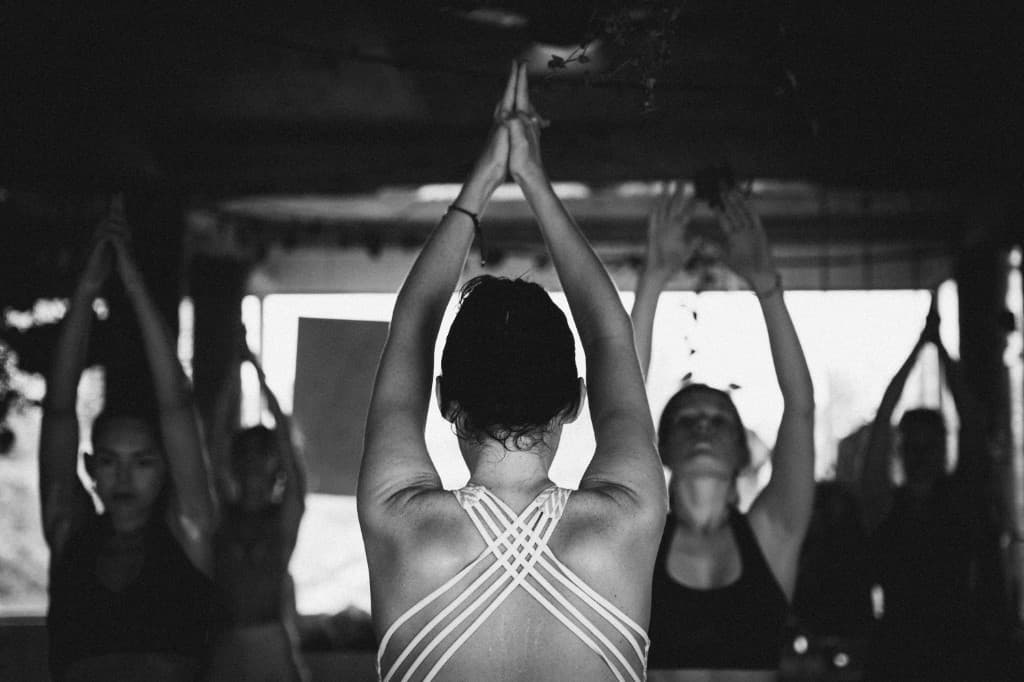 Morning yoga class in Sri Lanka
